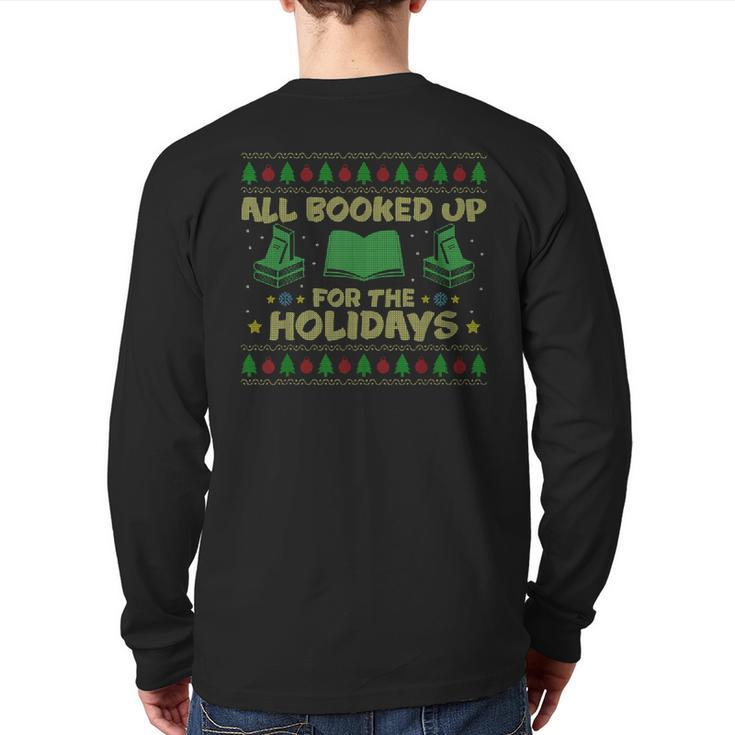 Librarian Ugly Christmas Sweater Back Print Long Sleeve T-shirt