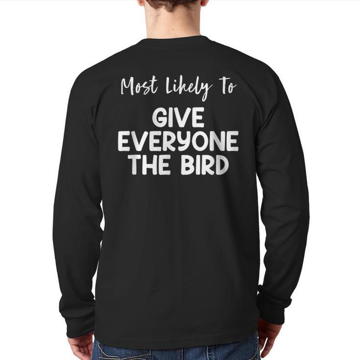 Most Likely To Family Thanksgiving Matching Couples Back Print Long Sleeve T-shirt