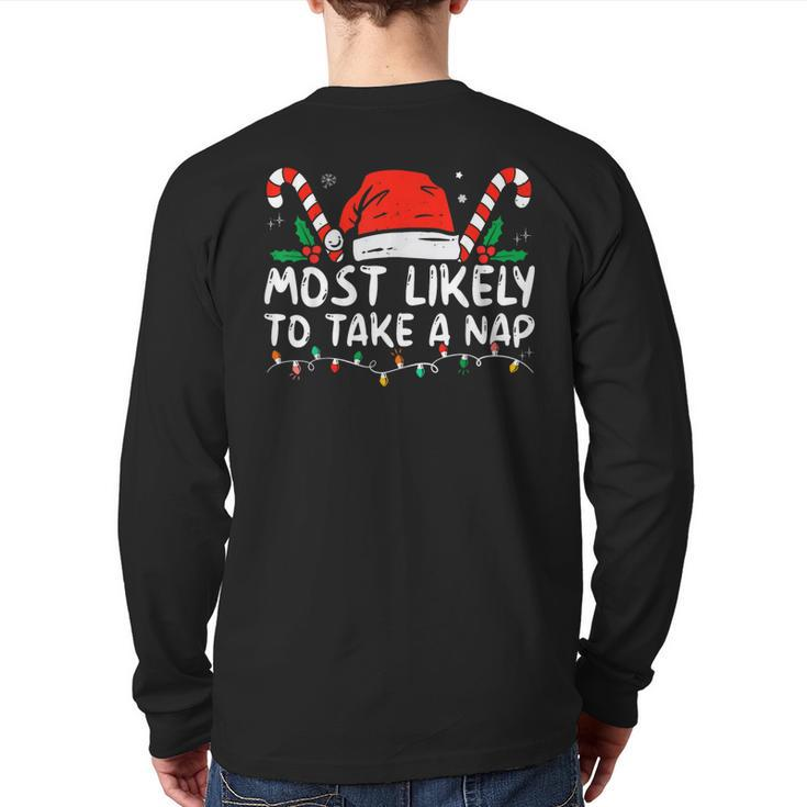 Most Likely To Take A Nap Family Matching Christmas Back Print Long Sleeve T-shirt
