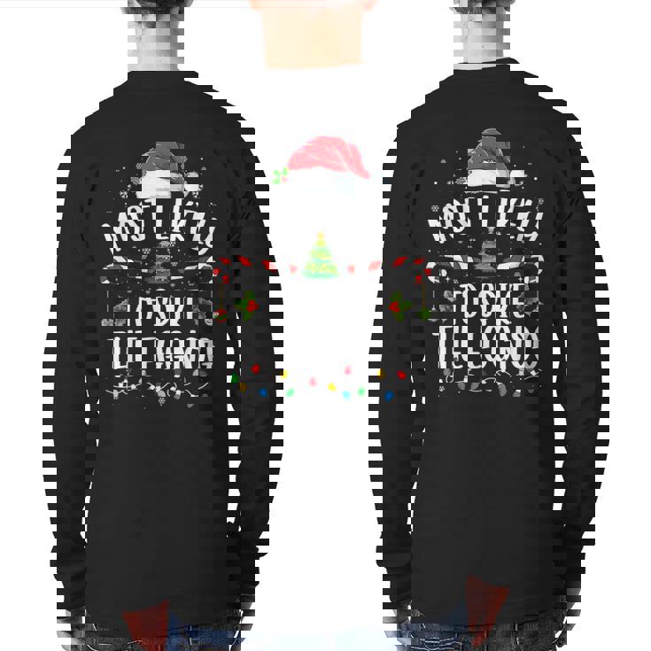 Most Likely To Spike The Eggnog Family Matching Christmas Back Print Long Sleeve T-shirt