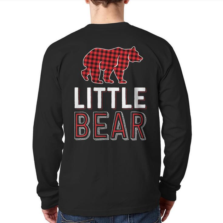 Little Bear Kid Red Buffalo Plaid Matching Family Christmas Back Print Long Sleeve T-shirt