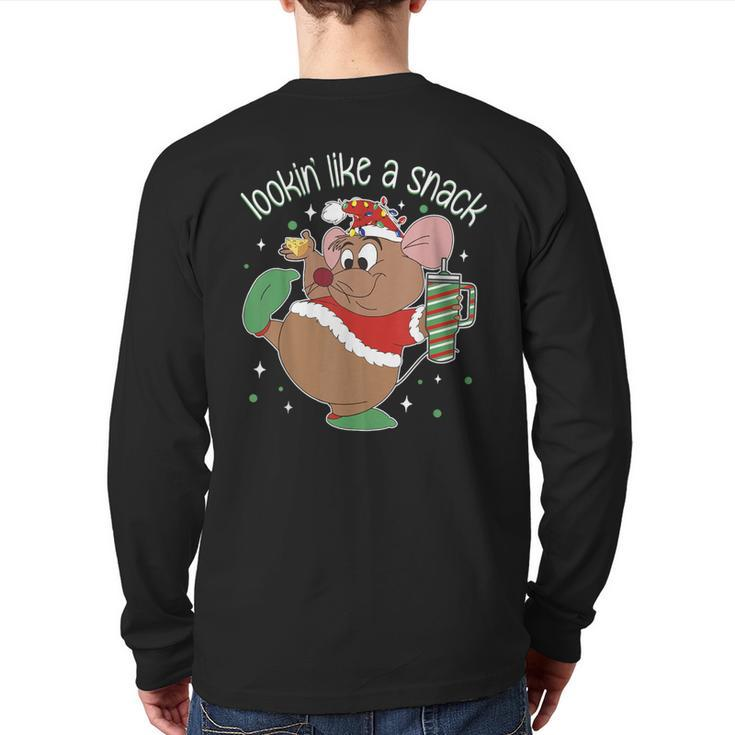 Looking Like A Snack Christmas Mouse Boujee Santa Xmas Back Print Long Sleeve T-shirt