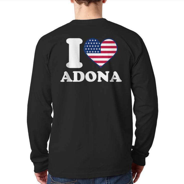 I Love Adona I Heart Adona Back Print Long Sleeve T-shirt
