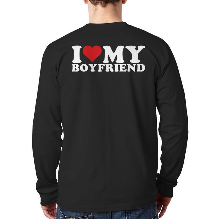 I Love My Boyfriend Bf I Heart My Boyfriend Bf Back Print Long Sleeve T-shirt
