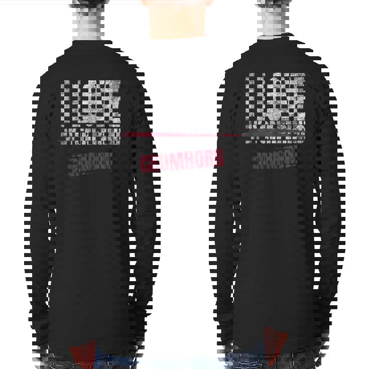 I Love Crumhorn Musical Instrument Music Musical Back Print Long Sleeve T-shirt