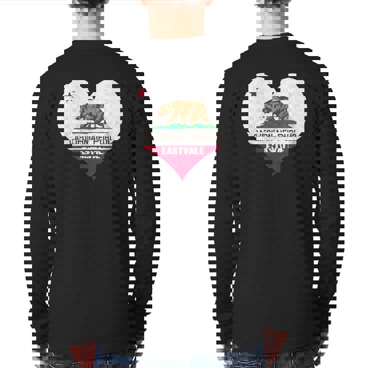 I Love Eastvale California Ca Republic Flag Heart Back Print Long Sleeve T-shirt