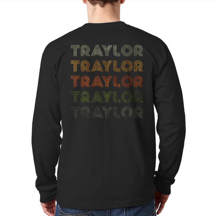 Love Heart Traylor Grunge Vintage Style Black Traylor Back Print Long Sleeve T-shirt