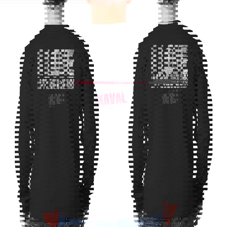 I Love Kaval Musical Instrument Music Musical Back Print Long Sleeve T-shirt