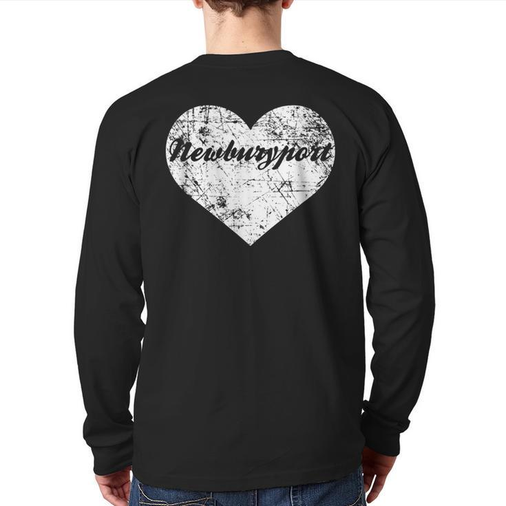 I Love Massachusetts  Cute Newburyport Back Print Long Sleeve T-shirt