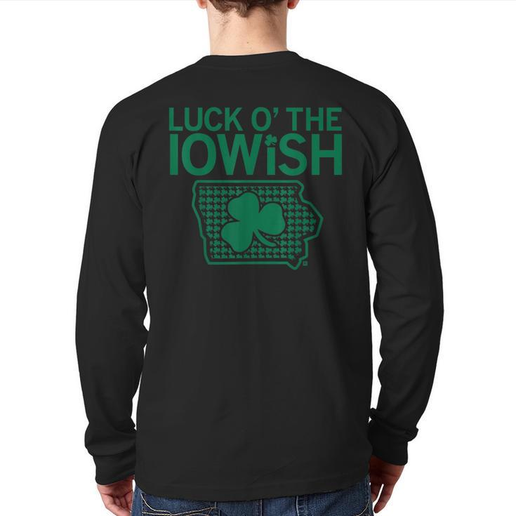 Luck O’ The Iowish Irish St Patrick's Day Back Print Long Sleeve T-shirt