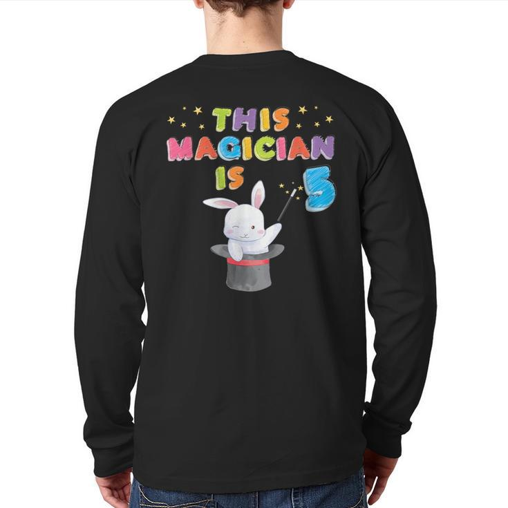This Magician Is 5 Years Old Kid 5Th Birthday Rabbit Back Print Long Sleeve T-shirt