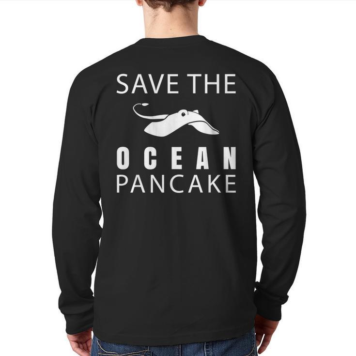 Manta Ray Save The Ocean Pancake Devilfish Back Print Long Sleeve T-shirt