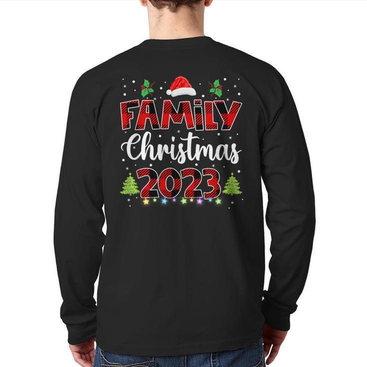 Matching Family Christmas 2023 Team Santa Elf Squad Pajamas Back Print Long Sleeve T-shirt