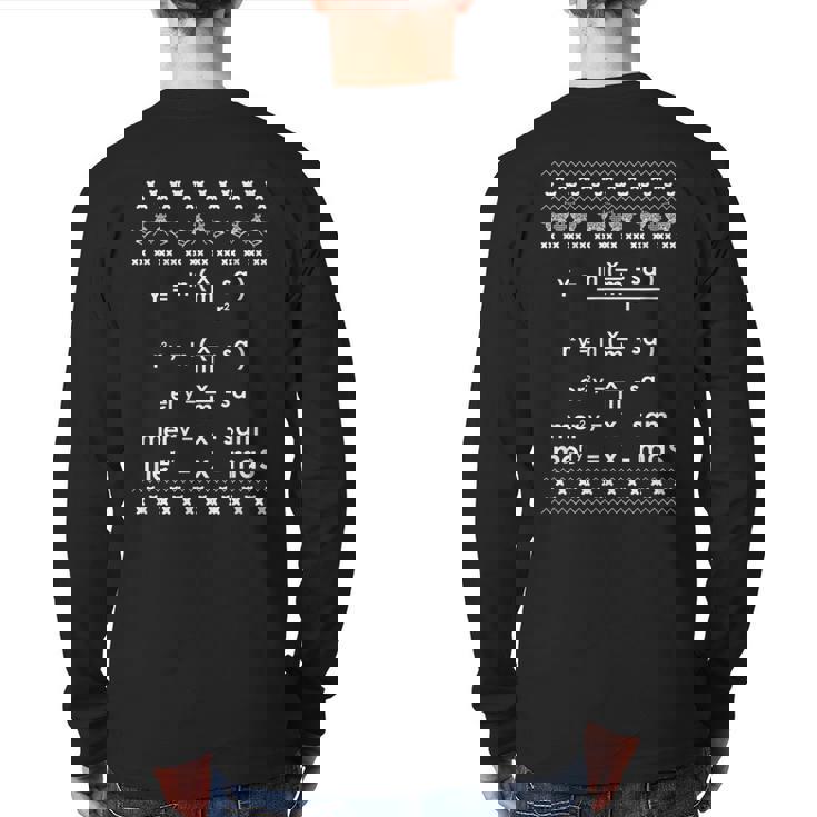 Merry Christmas Math Equation Ugly Christmas Sweater Back Print Long Sleeve T-shirt