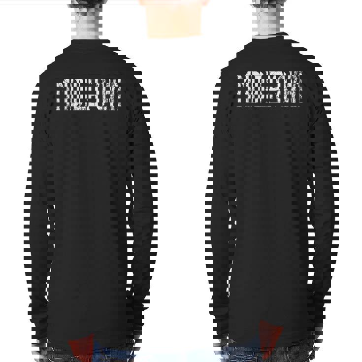 Middletown Vintage White Script Apparel Back Print Long Sleeve T-shirt Middletown Vintage White Script Apparel Back Print Long Sleeve T-shirt