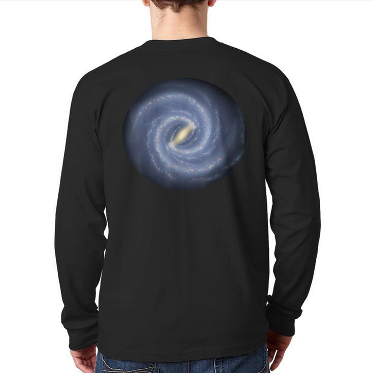 Milky Way Which Contains Solar System Space Geek Back Print Long Sleeve T-shirt