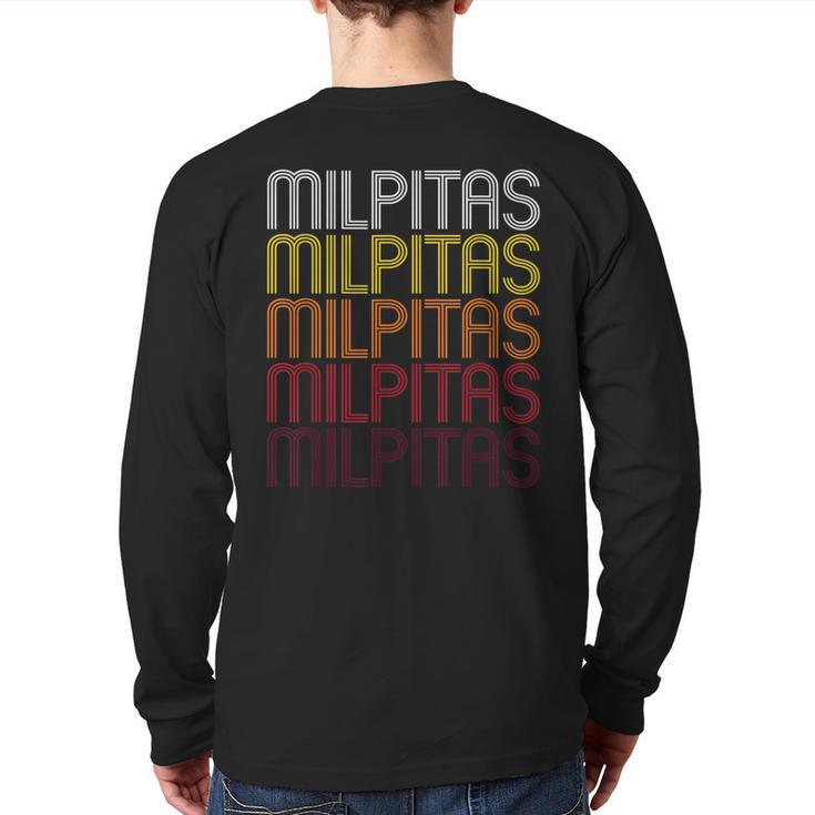 Milpitas Ca Vintage Style California Back Print Long Sleeve T-shirt