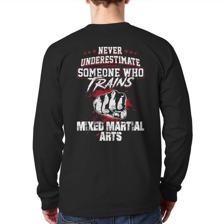 Mixed Martial Arts Never Underestimate Someone Back Print Long Sleeve T-shirt
