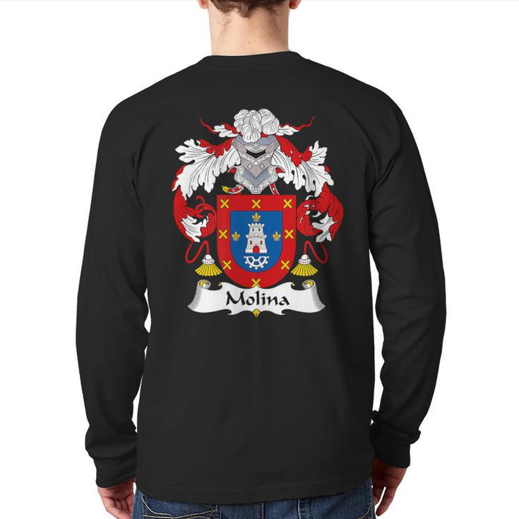 Molina Coat Of Arms Family Crest Back Print Long Sleeve T-shirt