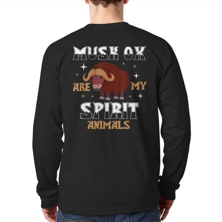 Musk Ox Are My Spirit Animal Back Print Long Sleeve T-shirt