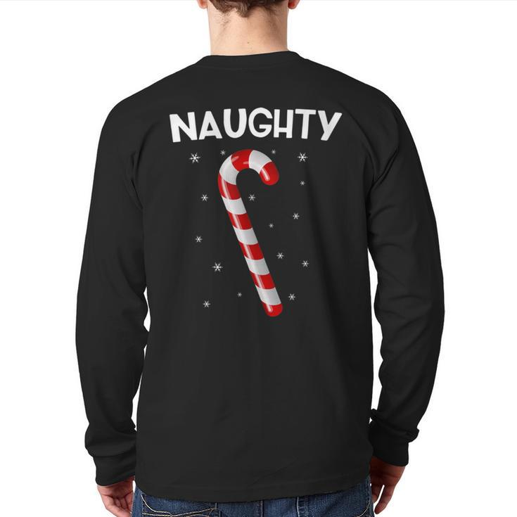 Naughty And Nice Matching Couples Christmas Back Print Long Sleeve T-shirt