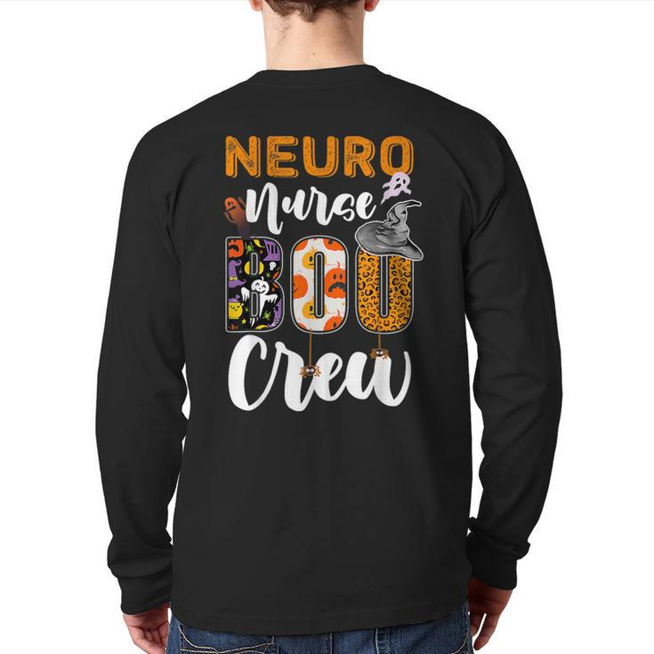 Neuro Nurse Boo Crew Ghost Halloween Nursing Spooky Back Print Long Sleeve T-shirt