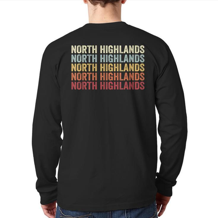 North Highlands California North Highlands Ca Retro Vintage Back Print Long Sleeve T-shirt