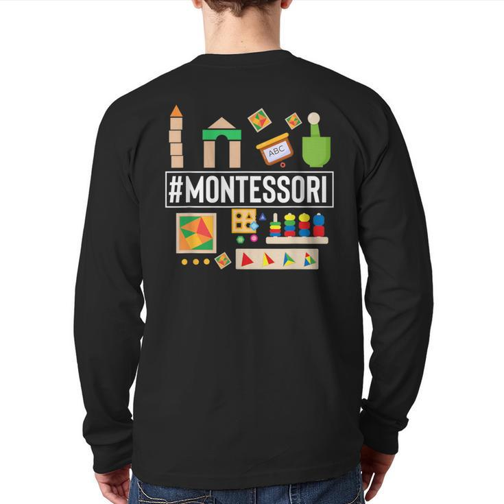 Novelty Montessori Studying Learning Schooling Accessories Back Print Long Sleeve T-shirt