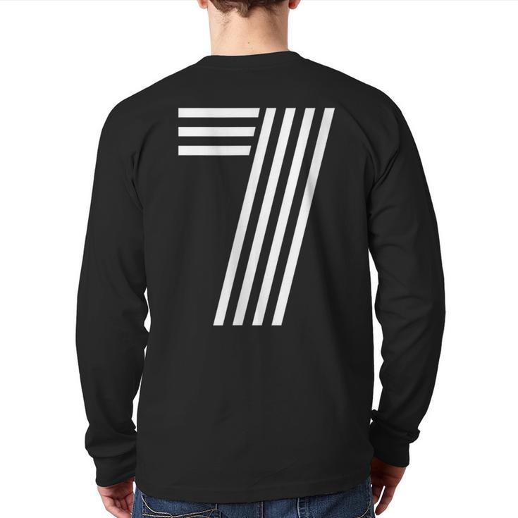 Number 7 Lucky Number Seven Back Print Long Sleeve T-shirt