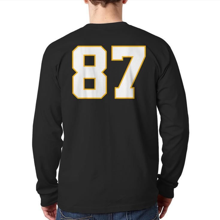 Number 87 Kansas City Fan Football Classic College American Back Print Long Sleeve T-shirt