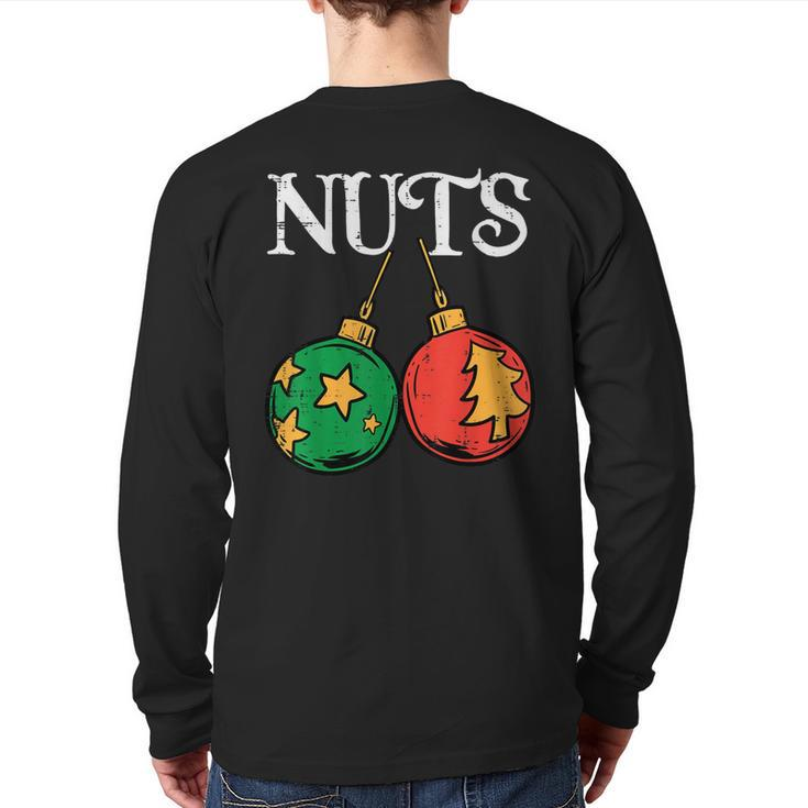 Nuts Chestnuts Matching Couples Set Christmas Xmas Men Back Print Long Sleeve T-shirt