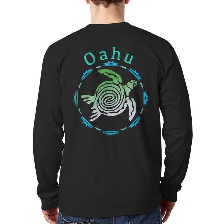 Oahu Vintage Tribal Turtle Back Print Long Sleeve T-shirt