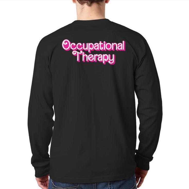 Occupational Therapy Retro Pink Style Ot Assistant Back Print Long Sleeve T-shirt