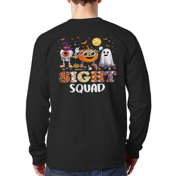 Optometrist Halloween Sight Squad Witch Pumpkin Optician Back Print Long Sleeve T-shirt