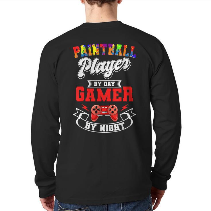 Paintball Paintballer Video Gamer Shooting Team Sport Master Back Print Long Sleeve T-shirt