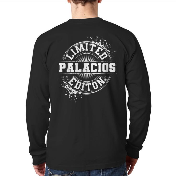Palacios Surname Family Tree Birthday Reunion Back Print Long Sleeve T-shirt