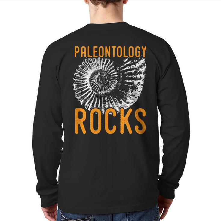 Palentology Rocks Fun Paleontologist Back Print Long Sleeve T-shirt