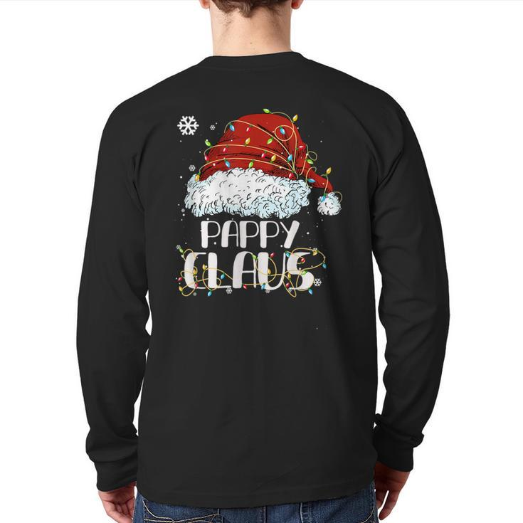 Pappy Claus Christmas Santa Hat Matching Famiy Pajamas Group Back Print Long Sleeve T-shirt
