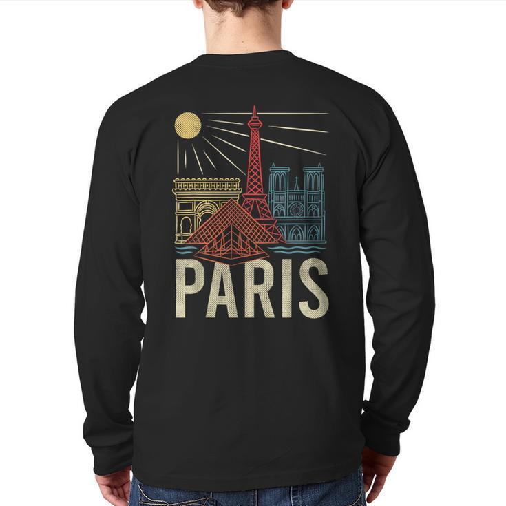 Paris Lover France Tourist Paris Art Paris Back Print Long Sleeve T-shirt