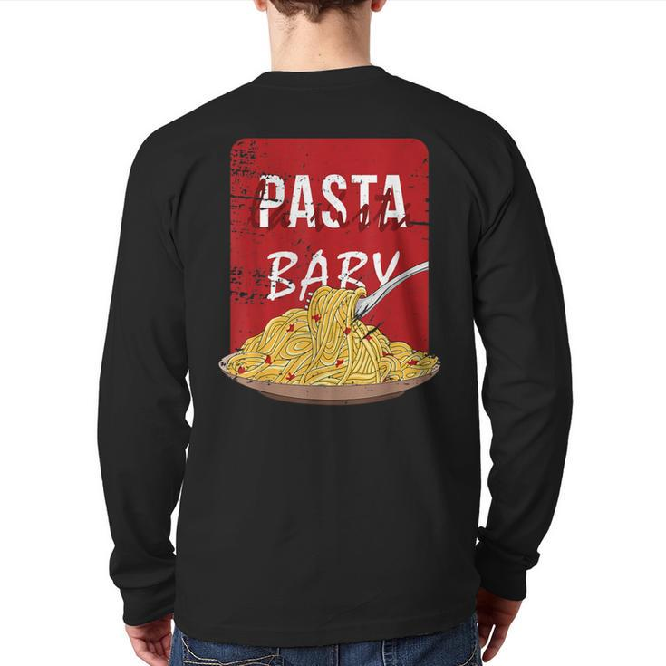 Pasta La Vista Baby Spaghetti Plate Back Print Long Sleeve T-shirt