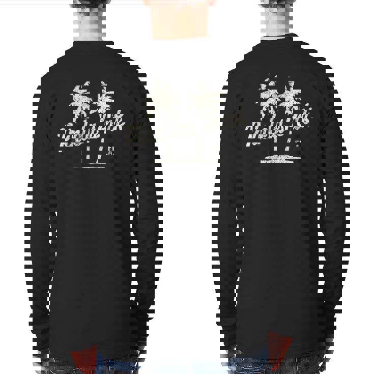 Pinellas Park Florida Vintage 70S Palm Trees Graphic Back Print Long Sleeve T-shirt