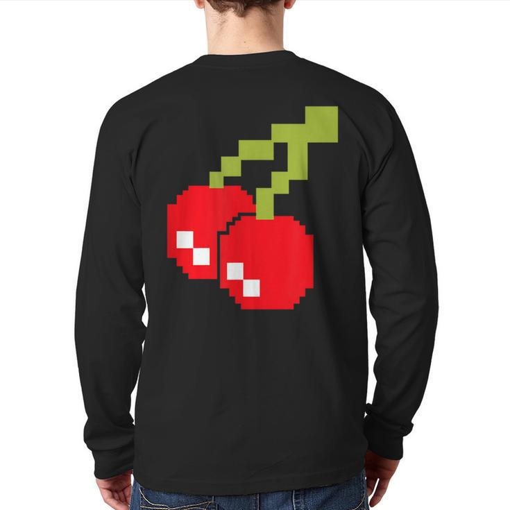 Pixel Cherries 80S Video Game Halloween Costume Easy Group Back Print Long Sleeve T-shirt
