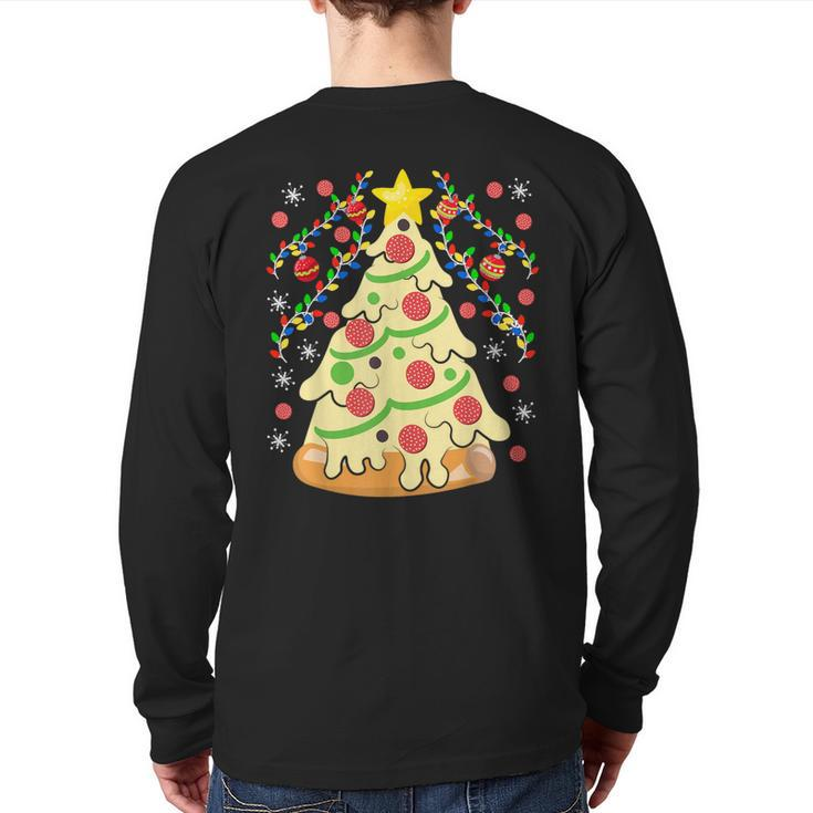 Pizza-Tree Ugly Christmas Sweater Back Print Long Sleeve T-shirt