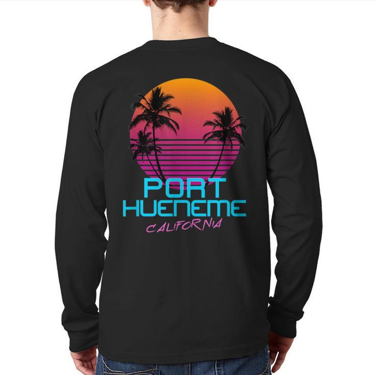 Port Hueneme California Retro 80S Back Print Long Sleeve T-shirt