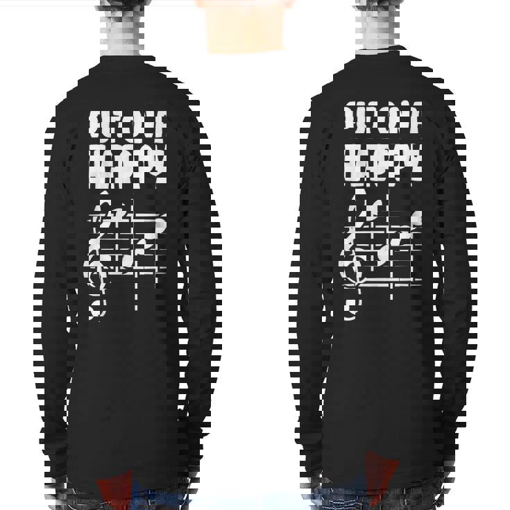 Put On A Happy Face Music Musicians Songwriters Back Print Long Sleeve T-shirt