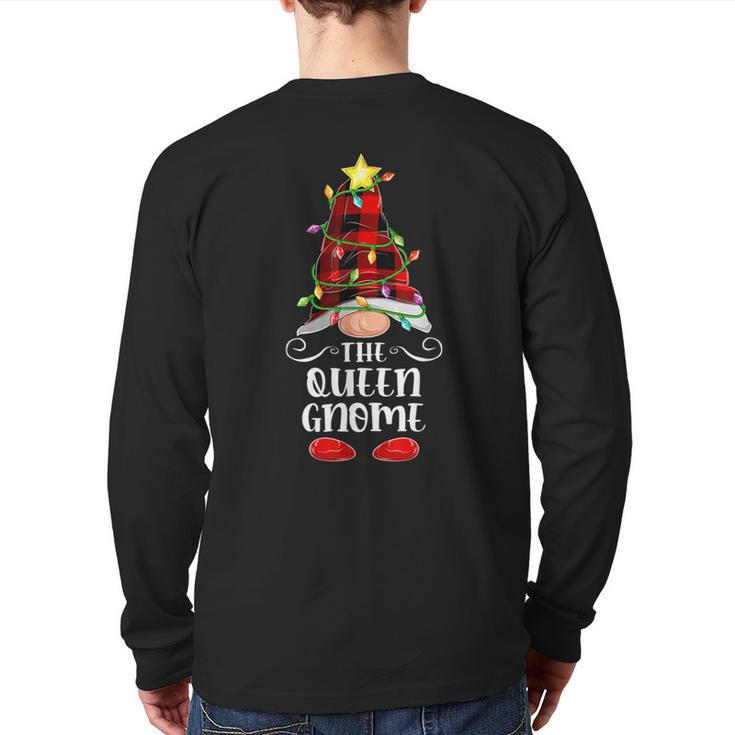 The Queen Gnome Matching Family Group Christmas Gnome Back Print Long Sleeve T-shirt