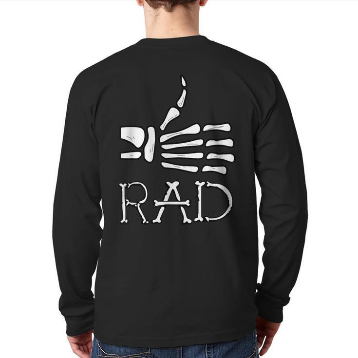 Rad Skeleton Thumb Cool Gag Radiography Lovers Back Print Long Sleeve T-shirt