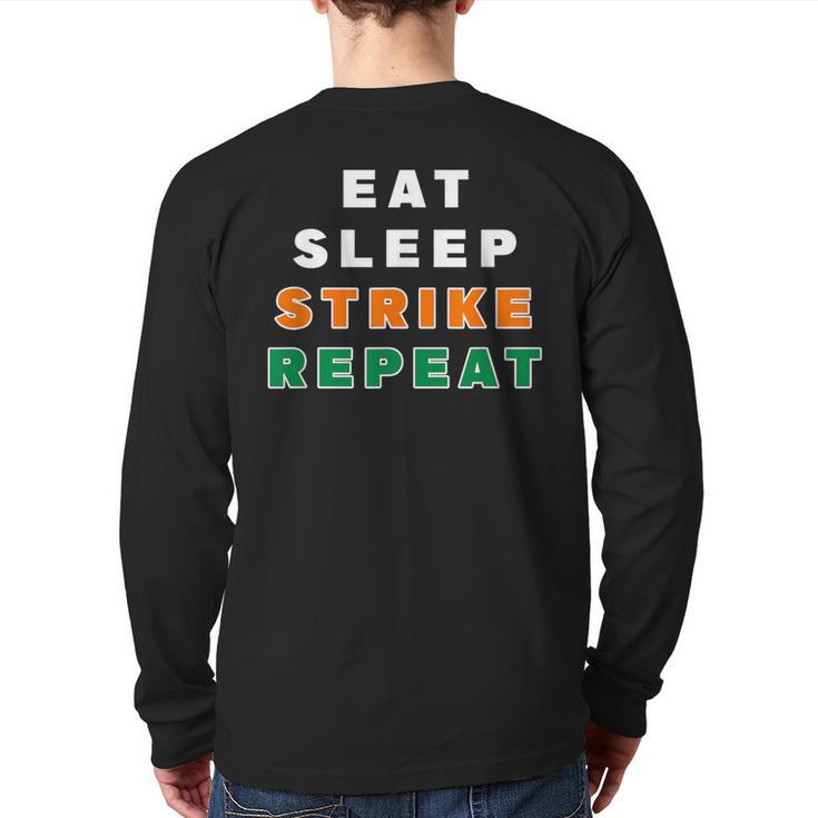 Rattler Eat Sleep Strike Repeat Back Print Long Sleeve T-shirt
