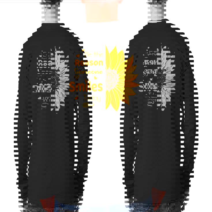Be The Reason Someone Smiles Today Positive Motivation Back Print Long Sleeve T-shirt