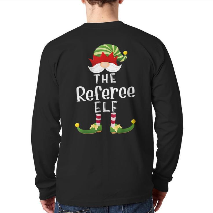 Referee Elf Group Christmas Pajama Party Back Print Long Sleeve T-shirt
